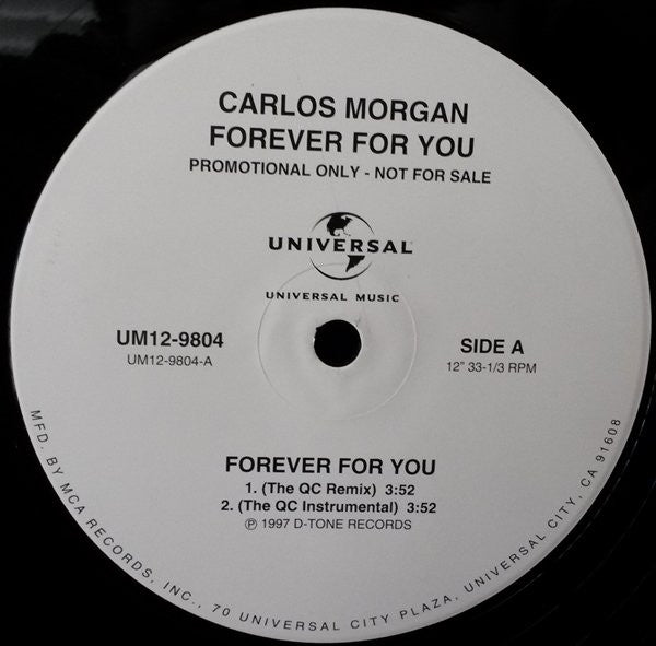 Carlos Morgan : Forever For You (12", Maxi, Promo)