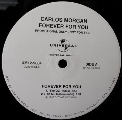 Carlos Morgan : Forever For You (12", Maxi, Promo)