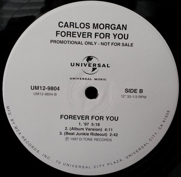 Carlos Morgan : Forever For You (12", Maxi, Promo)
