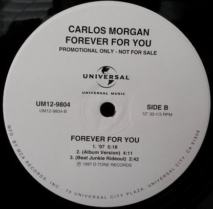 Carlos Morgan : Forever For You (12", Maxi, Promo)