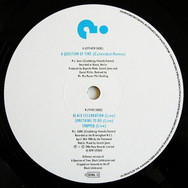 Depeche Mode : A Question Of Time (Extended Remix) (12", Single, MPO)