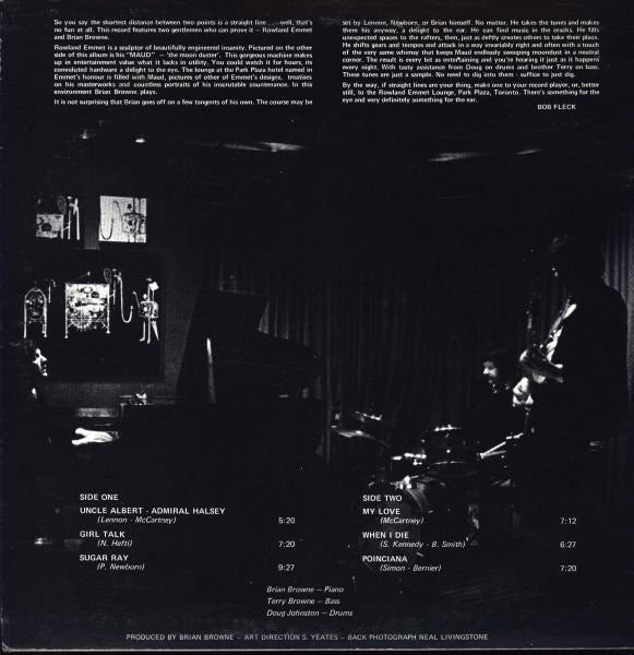 The Brian Browne Trio* : Live At The Park Plaza (LP)