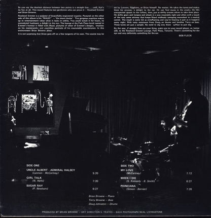 The Brian Browne Trio* : Live At The Park Plaza (LP)