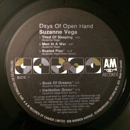 Suzanne Vega : Days Of Open Hand (LP, Album)