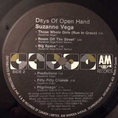Suzanne Vega : Days Of Open Hand (LP, Album)
