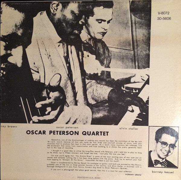 Oscar Peterson Quartet* : The Oscar Peterson Quartet #1 (LP, Album, Mono, Club, RE)