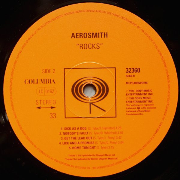 Aerosmith : "Rocks" (LP, Album, Ltd, RE, 180)