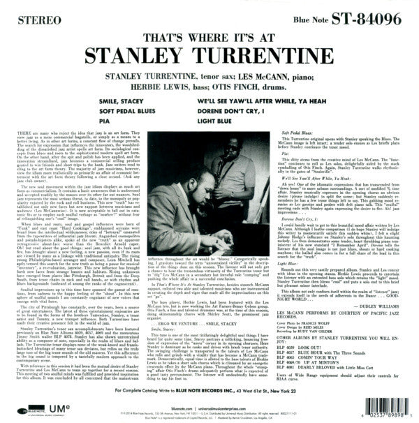 Stanley Turrentine : That's Where It's At (LP, Album, RE)