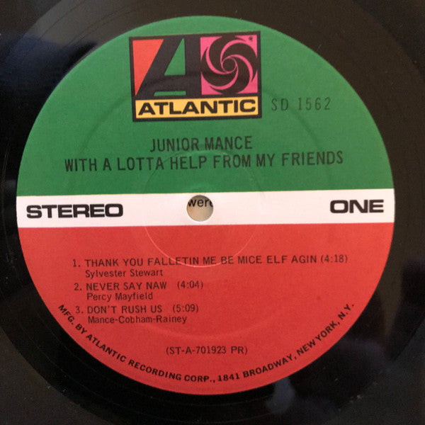 Junior Mance : With A Lotta Help From My Friends (LP, Album, PR)