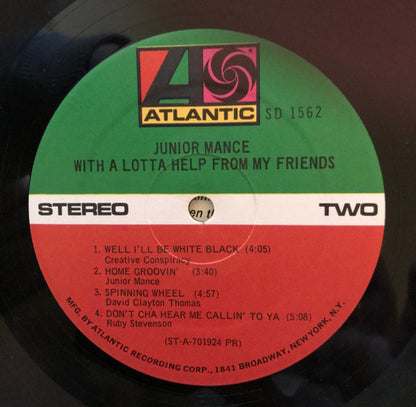 Junior Mance : With A Lotta Help From My Friends (LP, Album, PR)