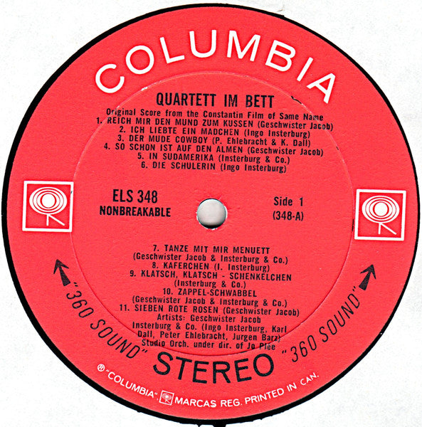 Geschwister Jacob & Insterburg & Co : Quartett Im Bett - Original Filmmusik (LP)