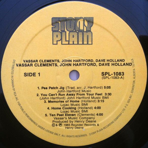 Vassar Clements, John Hartford, Dave Holland : Vassar Clements, John Hartford, Dave Holland (LP, Album)