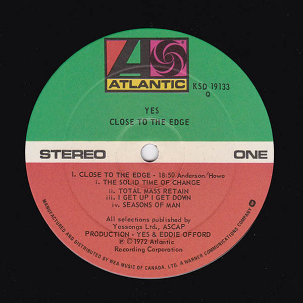 Yes : Close To The Edge (LP, Album, RE, Qua)