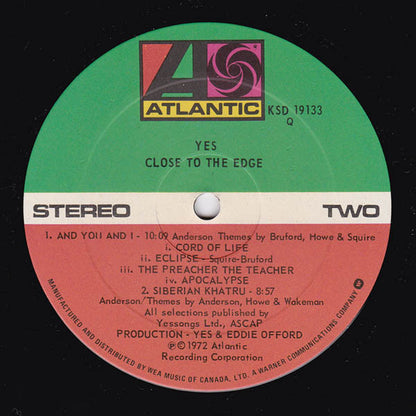 Yes : Close To The Edge (LP, Album, RE, Qua)