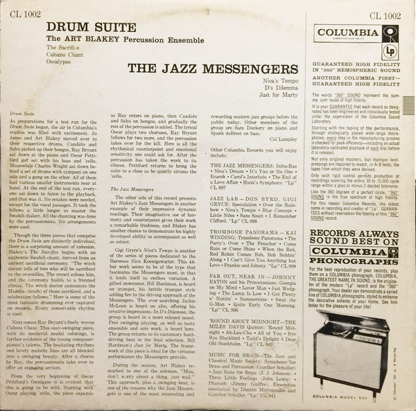 Art Blakey & The Jazz Messengers : Drum Suite (LP, Album, Mono)