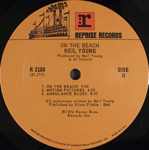 Neil Young : On The Beach (LP, Album, Pit)