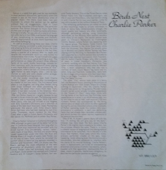 Charlie Parker : Birds Nest (3xLP, Comp, Mono)