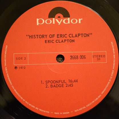 Eric Clapton : History Of Eric Clapton (2xLP, Comp, Gat)