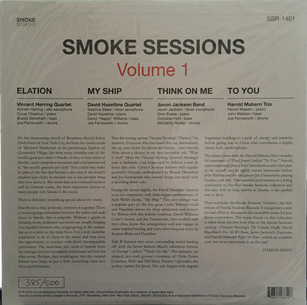 Various : Smoke Sessions Volume 1 (LP, Comp, Num, 200)