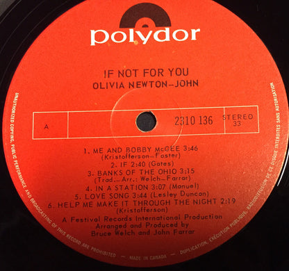 Olivia Newton-John : If Not For You (LP, Album)