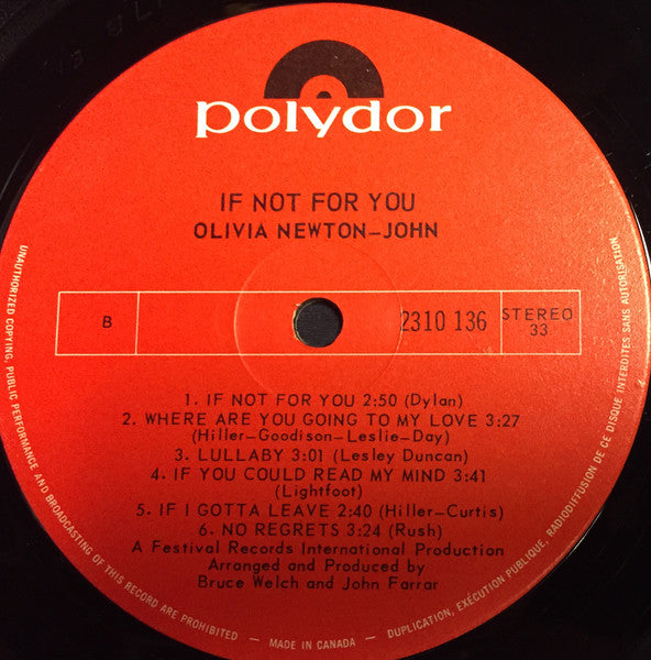 Olivia Newton-John : If Not For You (LP, Album)