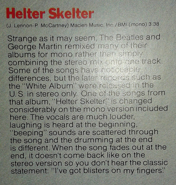 The Beatles : Rarities (LP, Comp, Mono, 2nd)