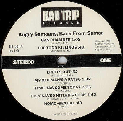 Angry Samoans : Back From Samoa (LP, Album)