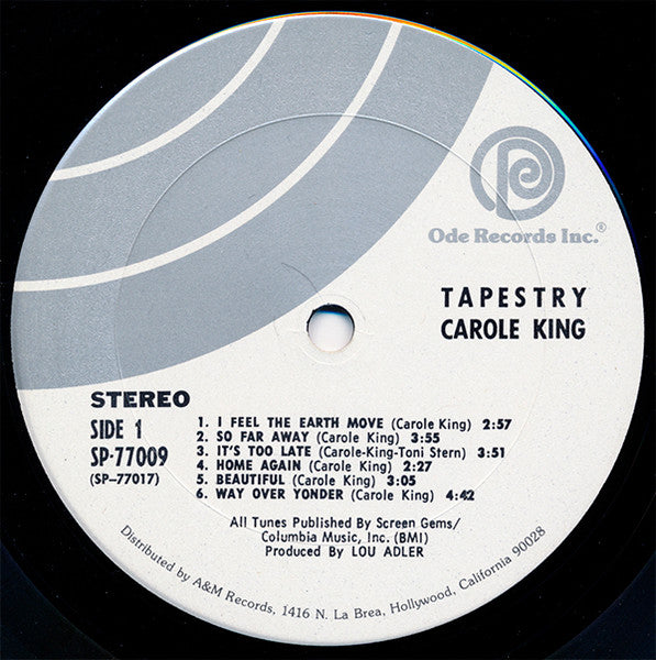Carole King : Tapestry (LP, Album, Gat)