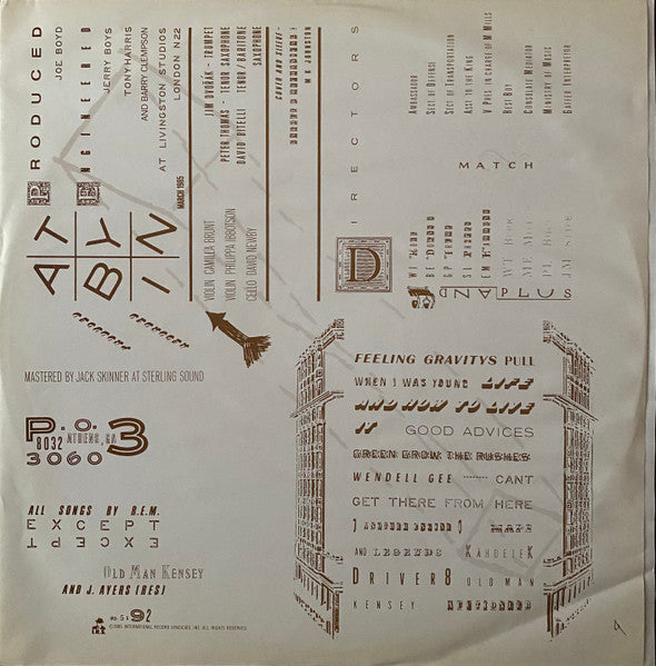 R.E.M. : Fables Of The Reconstruction (LP, Album, Club)
