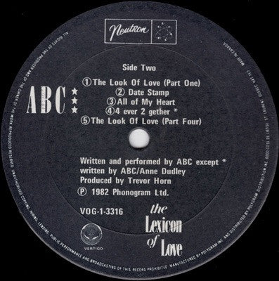 ABC : The Lexicon Of Love (LP, Album)