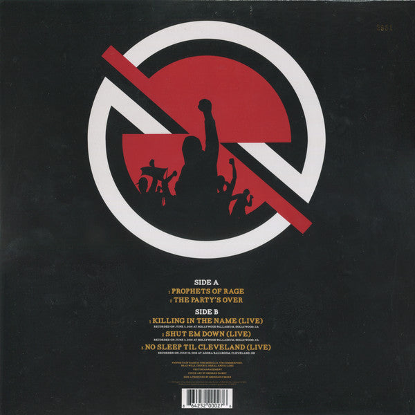 Prophets Of Rage (6) : The Party's Over (12", EP, RSD, Ltd, Num, Red)