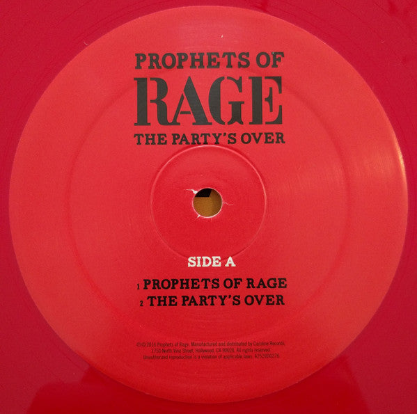 Prophets Of Rage (6) : The Party's Over (12", EP, RSD, Ltd, Num, Red)