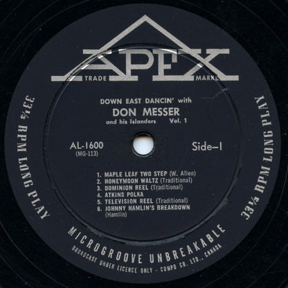 Don Messer And His Islanders : Down East Dancin' With Don Messer And His Islanders Vol. 1 (LP, Album)