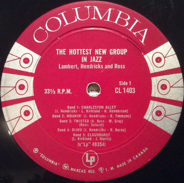 Lambert, Hendricks & Ross with The Ike Isaacs Trio featuring Harry Edison : The Hottest New Group In Jazz (LP, Album, Mono)