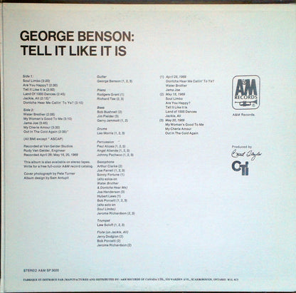 George Benson : Tell It Like It Is (LP, Album, RE, Gat)