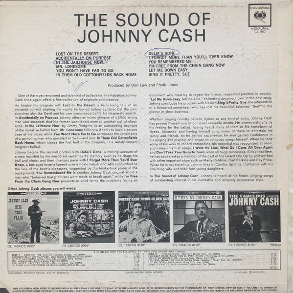 Johnny Cash : The Sound Of Johnny Cash (LP, Album, Mono)
