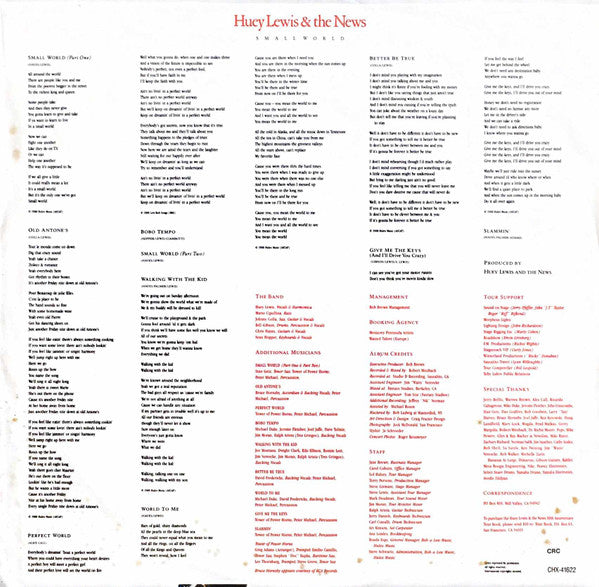 Huey Lewis & The News : Small World (LP, Album, Club)