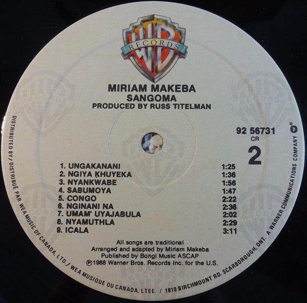 Miriam Makeba : Sangoma (LP)