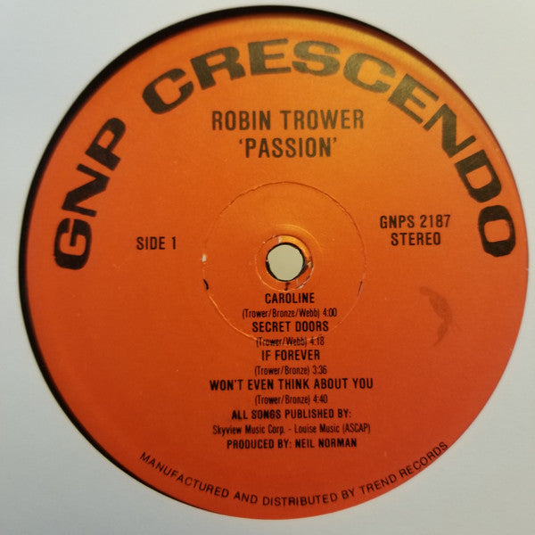 Robin Trower : Passion (LP, Album)