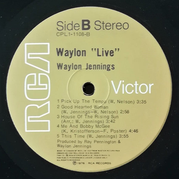 Waylon Jennings : Waylon Live (LP, Album)