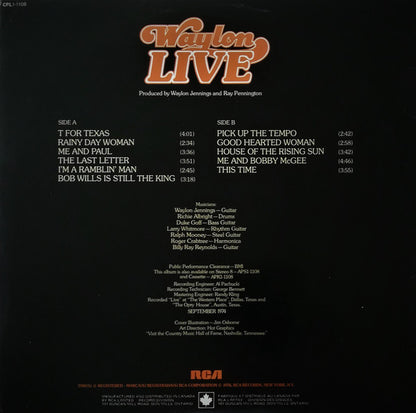 Waylon Jennings : Waylon Live (LP, Album)